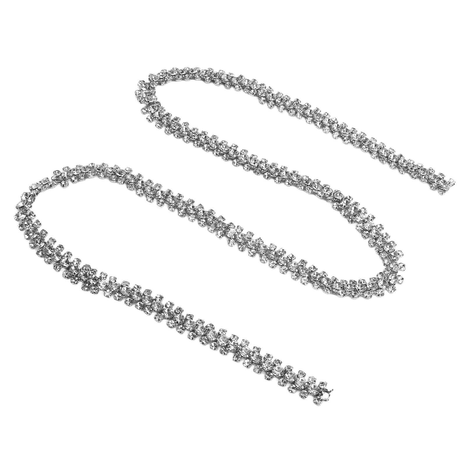 Sparkling Rhinestone Chain Trim - 1 Yard Round Crystal Beaded Trim for DIY Bracelets, Jewelry Making & Crafting - Perfect for Wedding, Party & Fashion Accessories