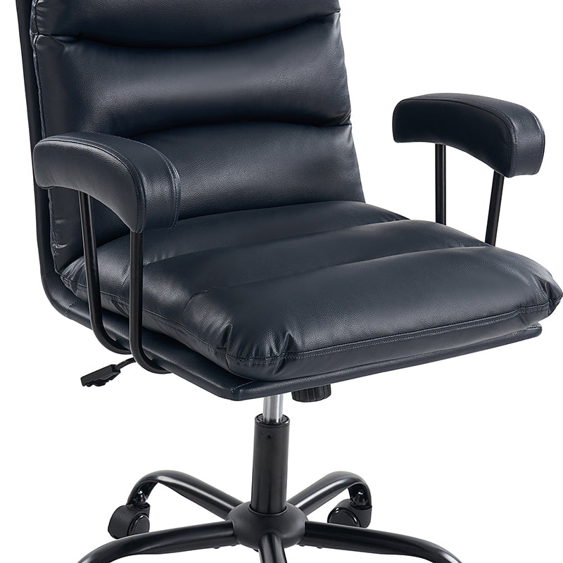 Anselm Modern Ergonomic Faux Leather Office Chair - Adjustable Swivel Desk Chair with Lumbar Support for Home & Office Workspace