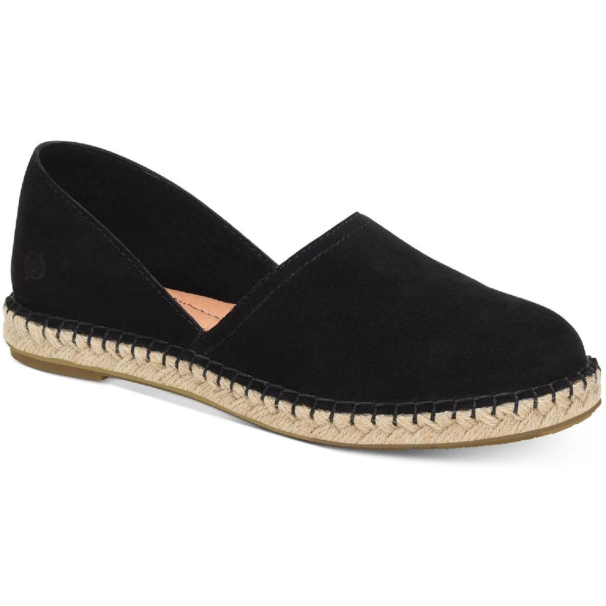 BORN Women's Stitch Suede Slip-On Loafers - Comfortable Casual Shoes for Women, Black Size 10 Medium (B,M) - Perfect for Office, Travel & Everyday Wear