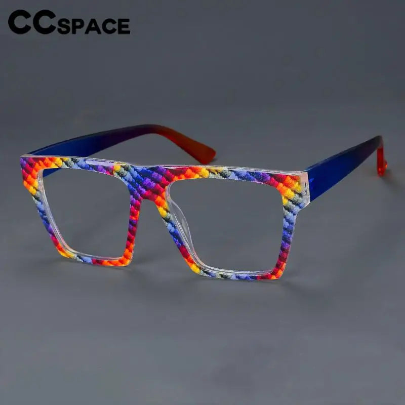 CCspace Women's Full Rim Plastic Large Square Reading Glasses R57093 - Fashionable & Lightweight Eyewear for Reading, Working & Computer Use