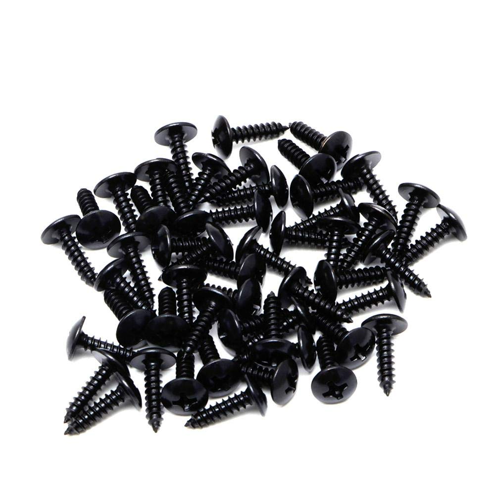 50Pcs Black Guitar Bass Pickguard Mounting Screws for ST TL SG LP Guitars - Durable Hardware Replacement Parts for DIY Guitar Repair & Maintenance (Color: Black) - Perfect for Home Studio, Live Performances & Music Classrooms