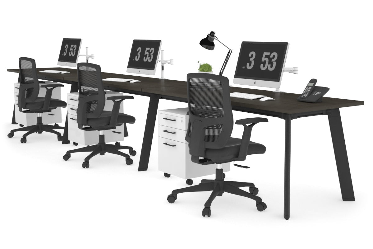 Switch 3-Person Office Workstation Desk [1800L x 700W] - Ideal for Collaborative Workspaces, Home Offices & Coworking Environments
