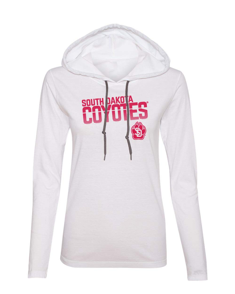 CornBorn Women's South Dakota Coyotes Graphic Hooded Long Sleeve Shirt | Officially Licensed NCAA Apparel | Perfect for Game Day, Tailgating & School Spirit