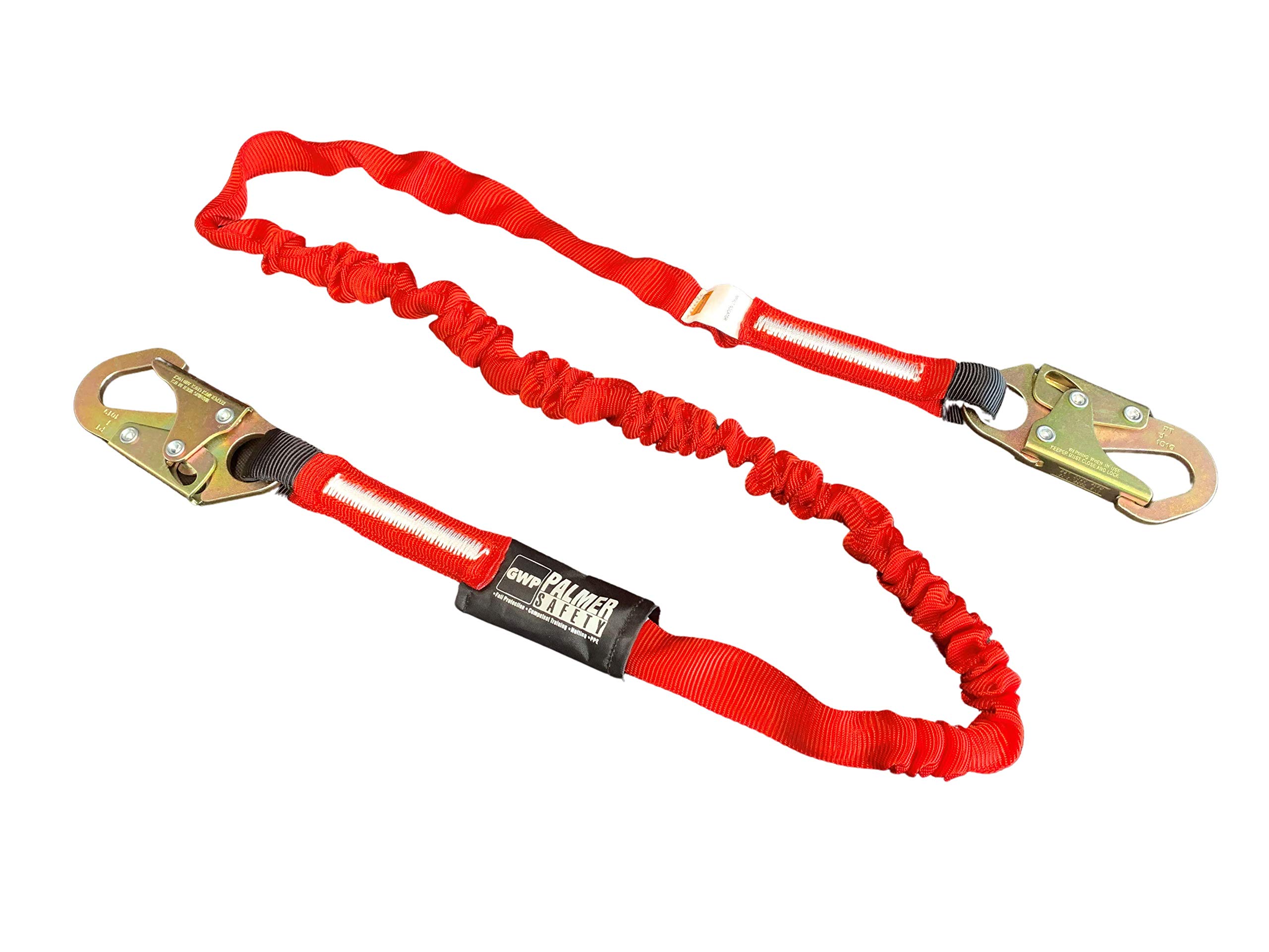 OSHA Compliant Full Body Safety Harness with Detachable 6ft Shock Absorbing Lanyard - Construction Fall Protection Kit (Harness + Steel Hook Leg Lanyard) - Ideal for Roofing, Scaffolding & Industrial Work Safety