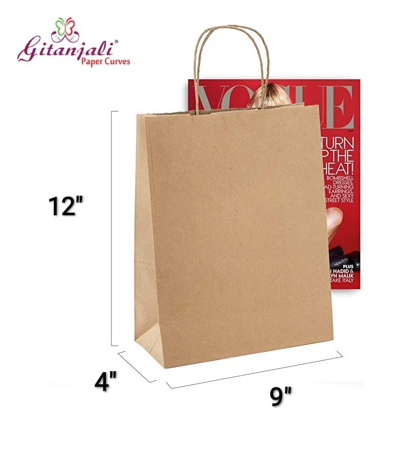 Eco-Friendly Recycled Kraft Paper Bags 9x12x4 Inches (15 Pack) - Brown Disposable Shopping Bags for Retail, Gifts & Crafts | Sustainable & Biodegradable | Perfect for Groceries, Parties & Eco-Conscious Shopping