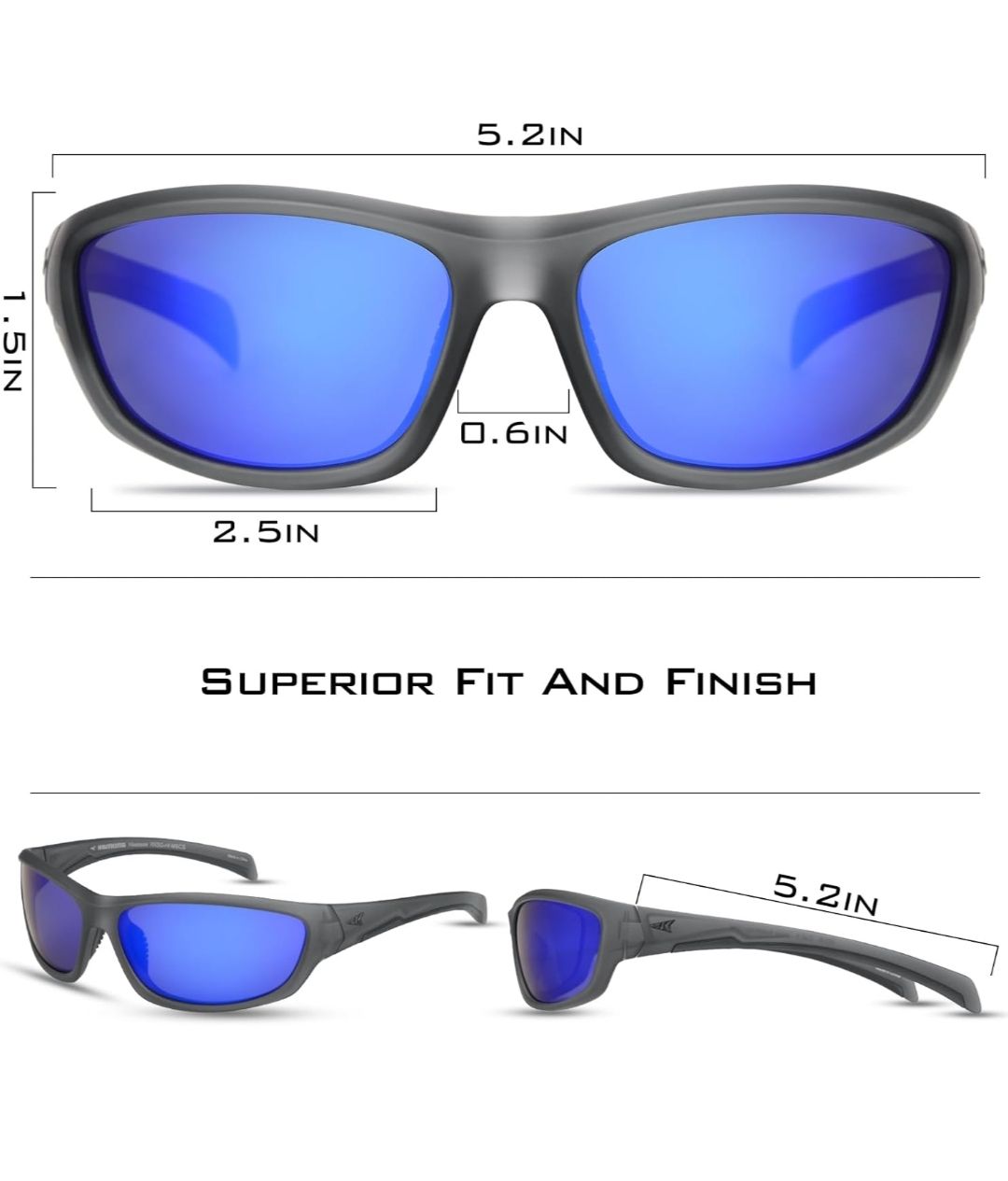Polarized Sports Sunglasses for Men & Women - UV Protection Wraparound Cat 3 Sunglasses for Cycling, Running, Hiking & Outdoor Activities - Lightweight & Anti-Glare for Enhanced Visibility