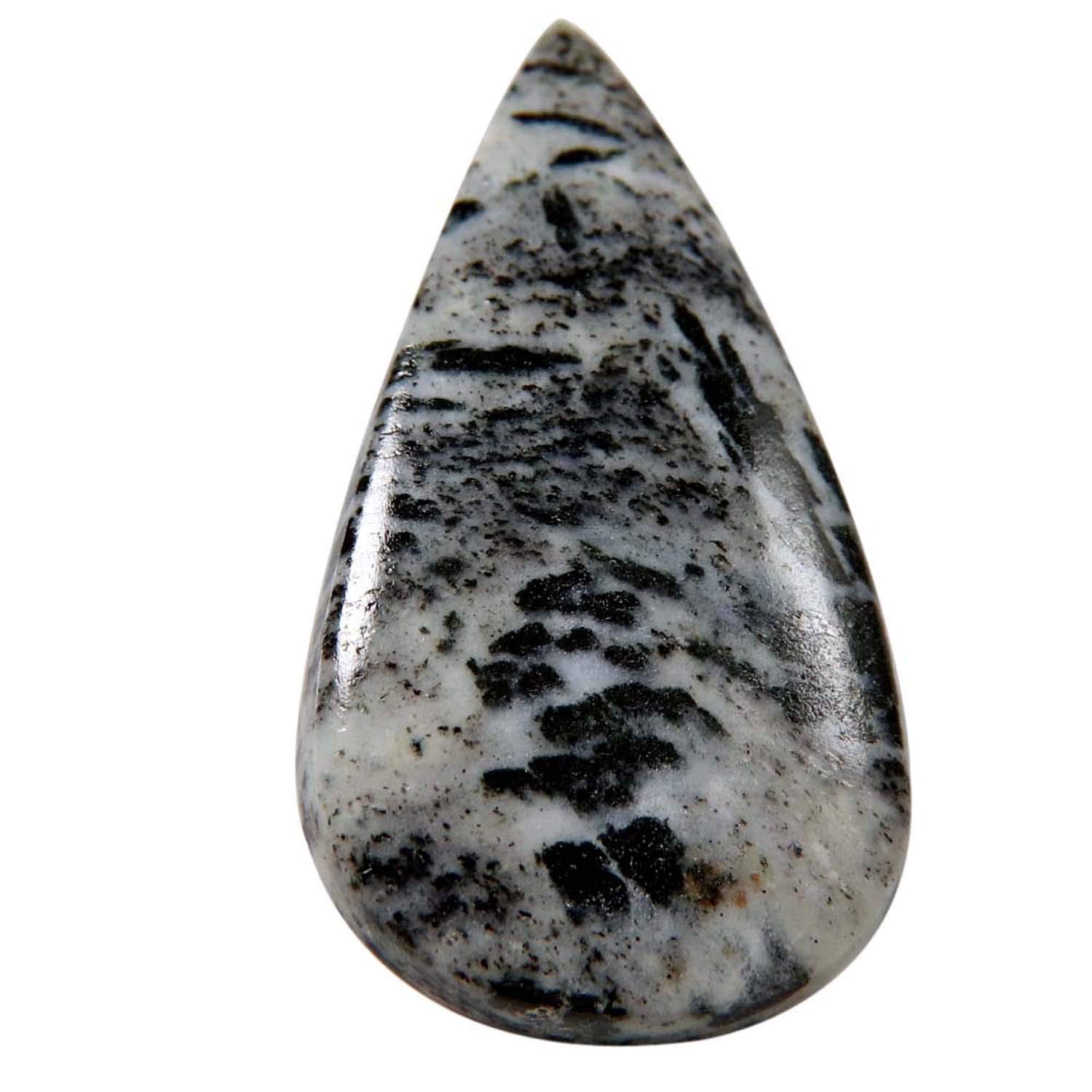 Natural Hornblende Pear Cabochon Loose Gemstone 42.45cts for Jewelry Making - Healing Crystal, Meditation Stone & Unique Gift Idea