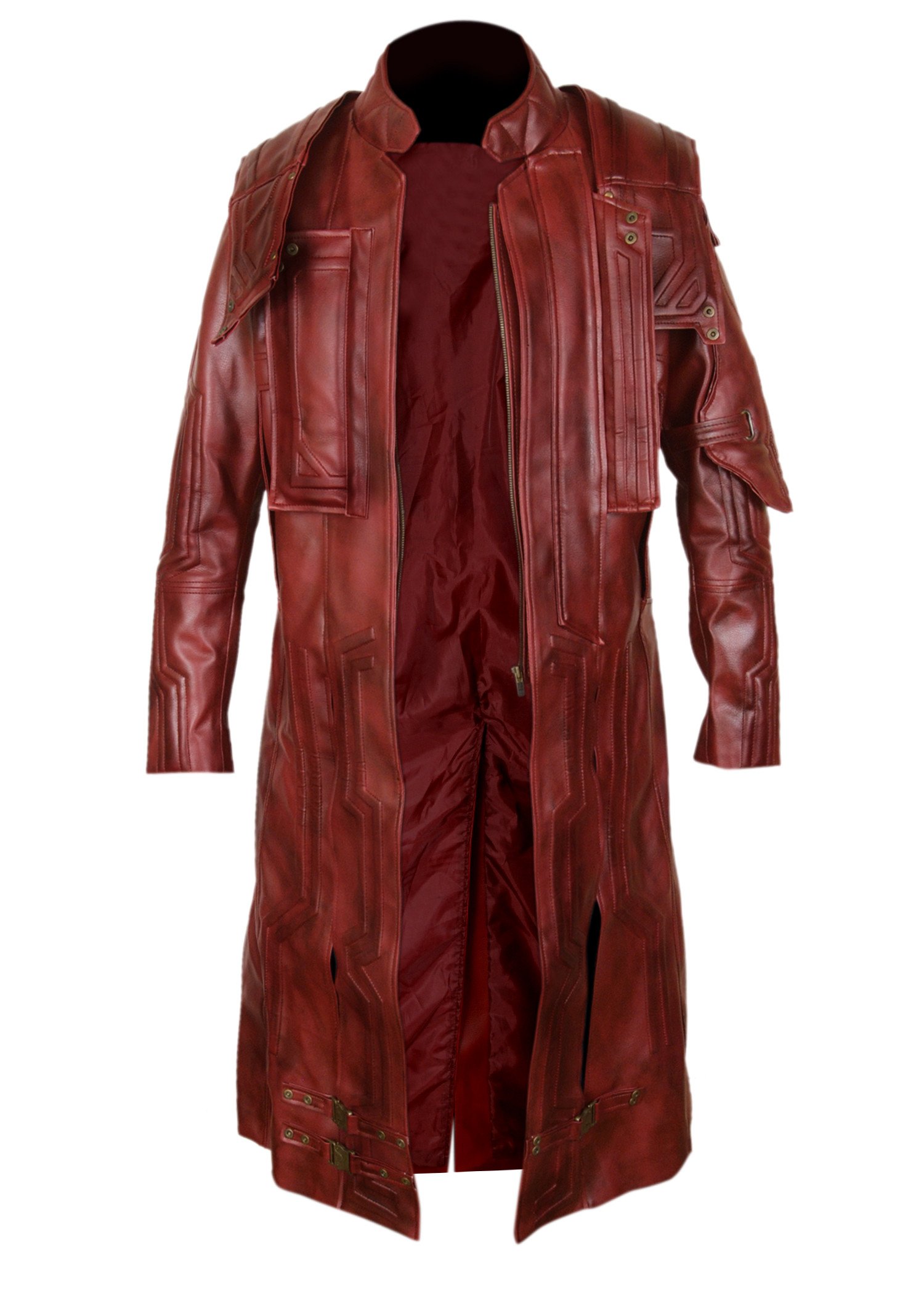 F&H Men's Genuine Leather Superhero Galaxy Coat - Premium Real Leather Jacket for Men, Stylish Superhero Inspired Outerwear for Cosplay, Halloween & Comic Con Events