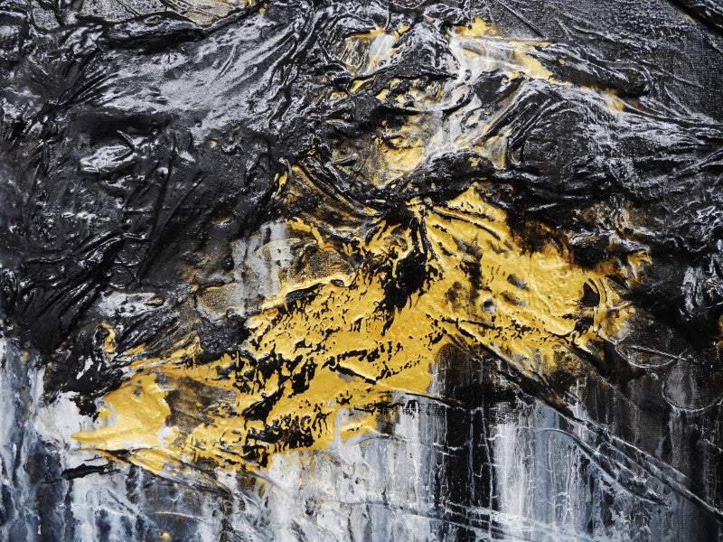 Abstract Black and Gold Wall Art Canvas Print 63