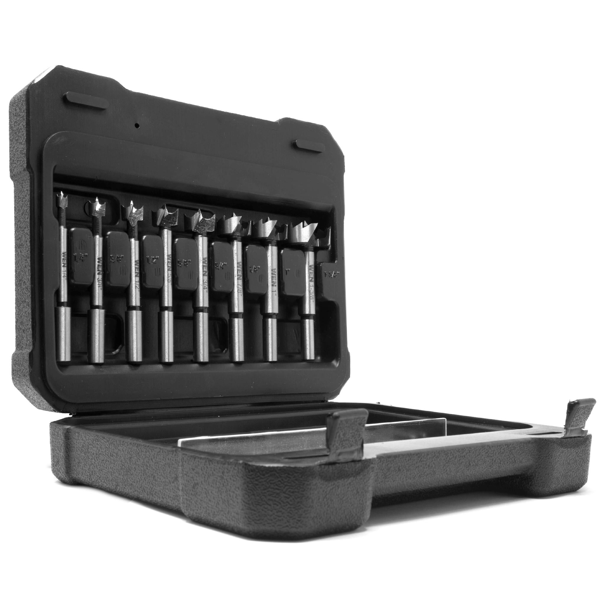WEN FB3508 8-Piece Forstner Bit Set with Durable Carrying Case - Perfect for Woodworking, Cabinetry & DIY Projects
