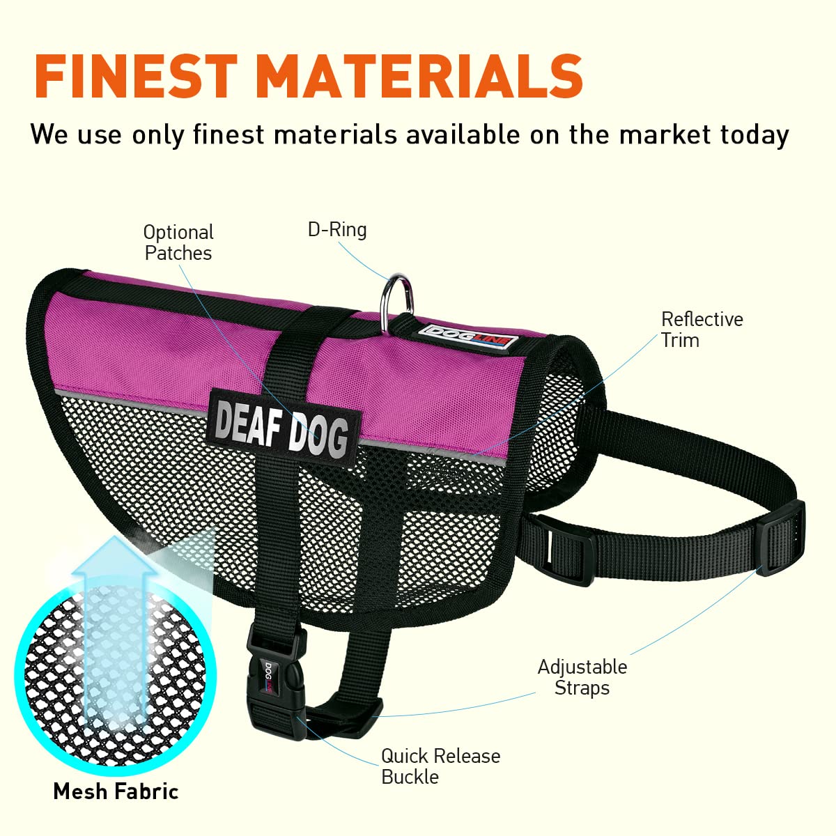 Dogline MaxAire Mesh Cooling Vest for Dogs - Breathable Summer Dog Vest with 2 Removable Deaf Patches, Adjustable Fit 22