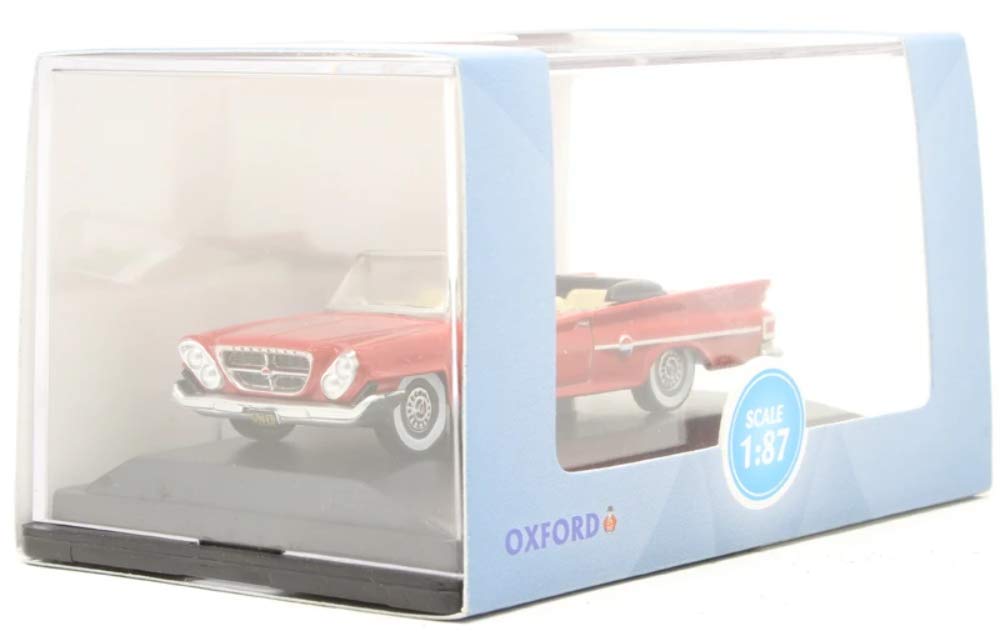 1961 Chrysler 300 Convertible Diecast Model Car 1/87 HO Scale - Mardi Gras Red - Collectible Vintage American Muscle Car for Display & Gifts