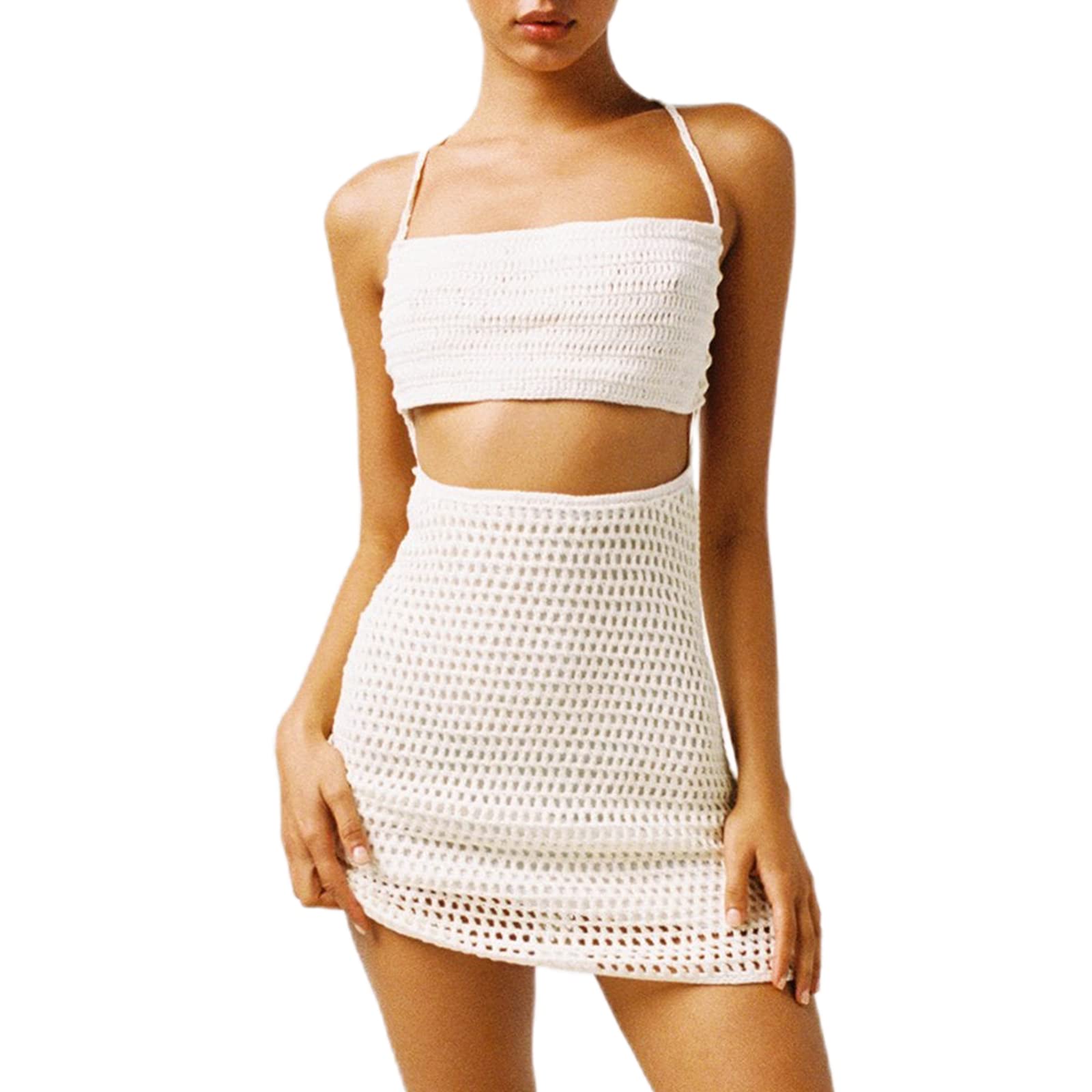 UAURORAO Women's Floral Print Halter Neck Mini Tube Dress - Backless Cutout Bodycon Bandage Cami Dress for Summer Parties, Beach Vacations & Night Out