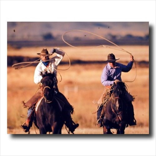 Western Cowboy Horse Rodeo Animal Wall Art Print - Roundup Decor for Ranch, Farmhouse & Country Style Home Decor | Perfect for Living Room, Bedroom or Office