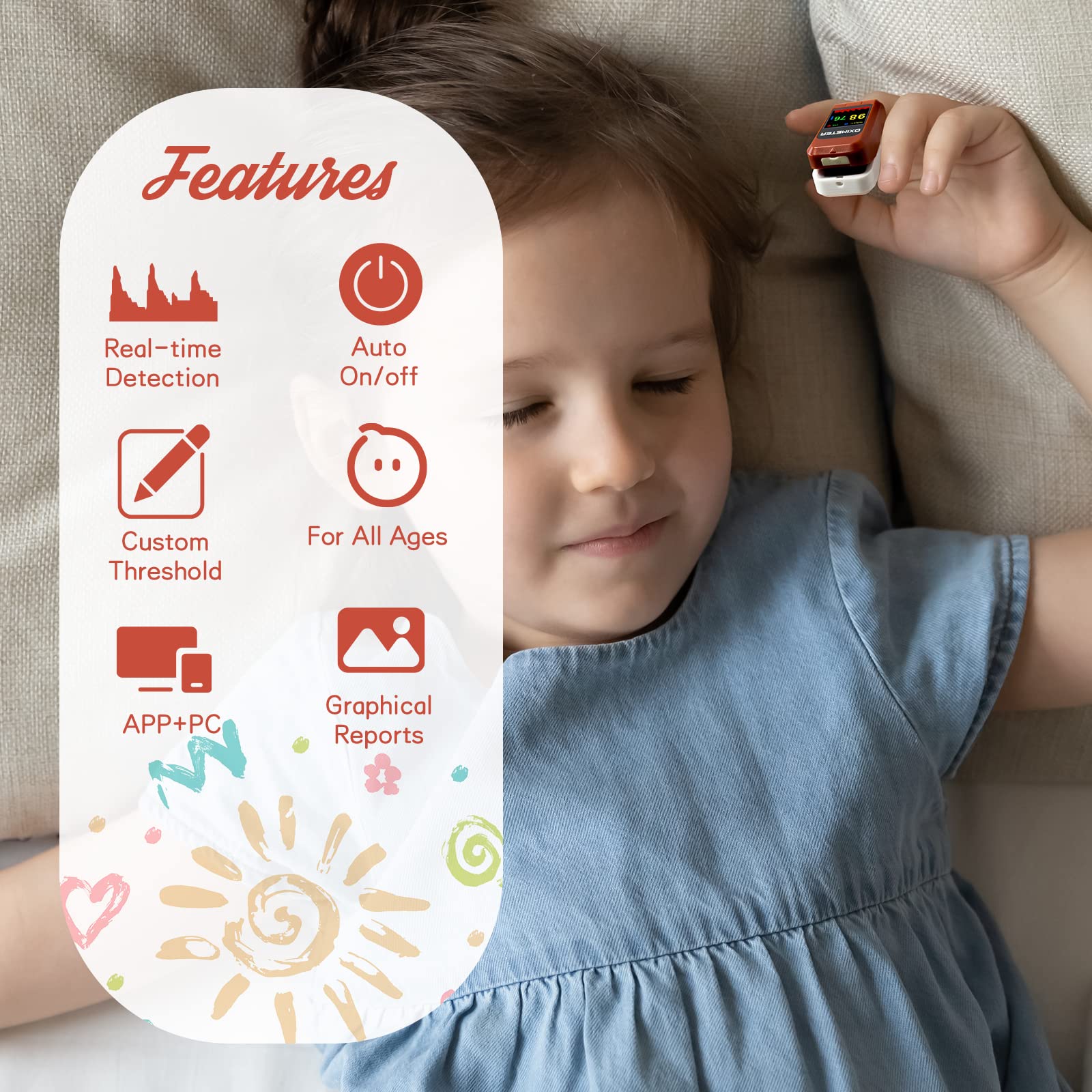 Baby Pulse Oximeter - Finger & Foot SPO2 Monitor for Infants & Adults with App - Track Oxygen & Heart Rate for Home & Hospital Use