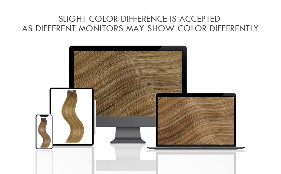 22 Inch Clip In Hair Extensions - Real Human Hair, Hand Tied Weft, Balayage Chocolate Brown with Caramel Blonde Highlights - 7 Piece Set for Volume & Length | Perfect for Parties, Weddings & Daily Styling