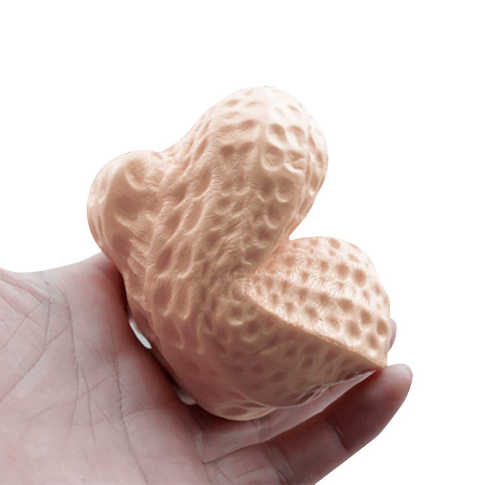 Slow Rising Squishy Phone Strap Ball Chain - Stress Relief Fidget Toy & Pimple Alarm - Khaki Color - Perfect for Anxiety Relief, Office Desk Decor, and Keychain Accessories