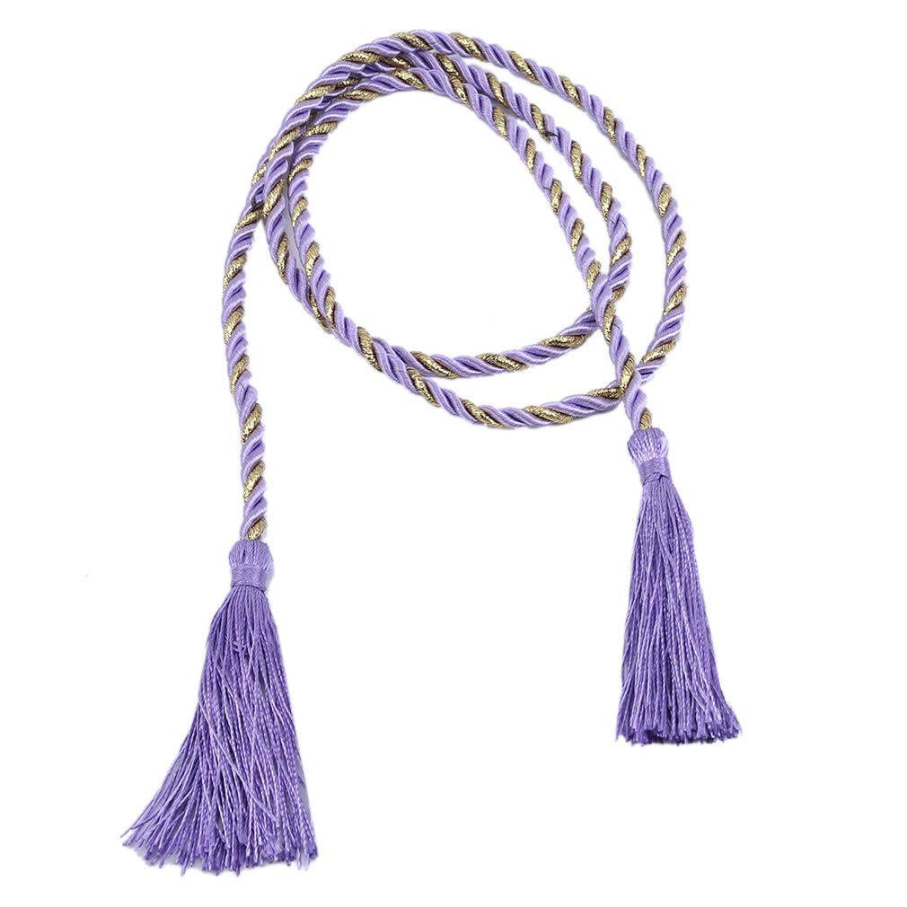 Iumer 1 Pair Curtain Tiebacks - Elegant Polyester Tassel Pendant Twist Rope for Window Drapes - Perfect for Living Room, Bedroom & Home Decor (Gold/White)