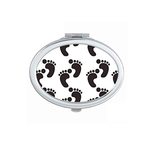 DIYthinker Black Footprint Animal Protection Mirror - Portable Folding Double-Sided Makeup & Glasses Mirror for Travel, Home, and Vanity Use