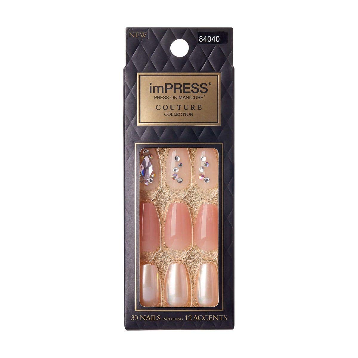 KISS imPRESS Press-on Manicure Couture Collection - Stunning False Nails for Women | Easy DIY Artificial Nails | Perfect for Parties, Weddings & Special Occasions
