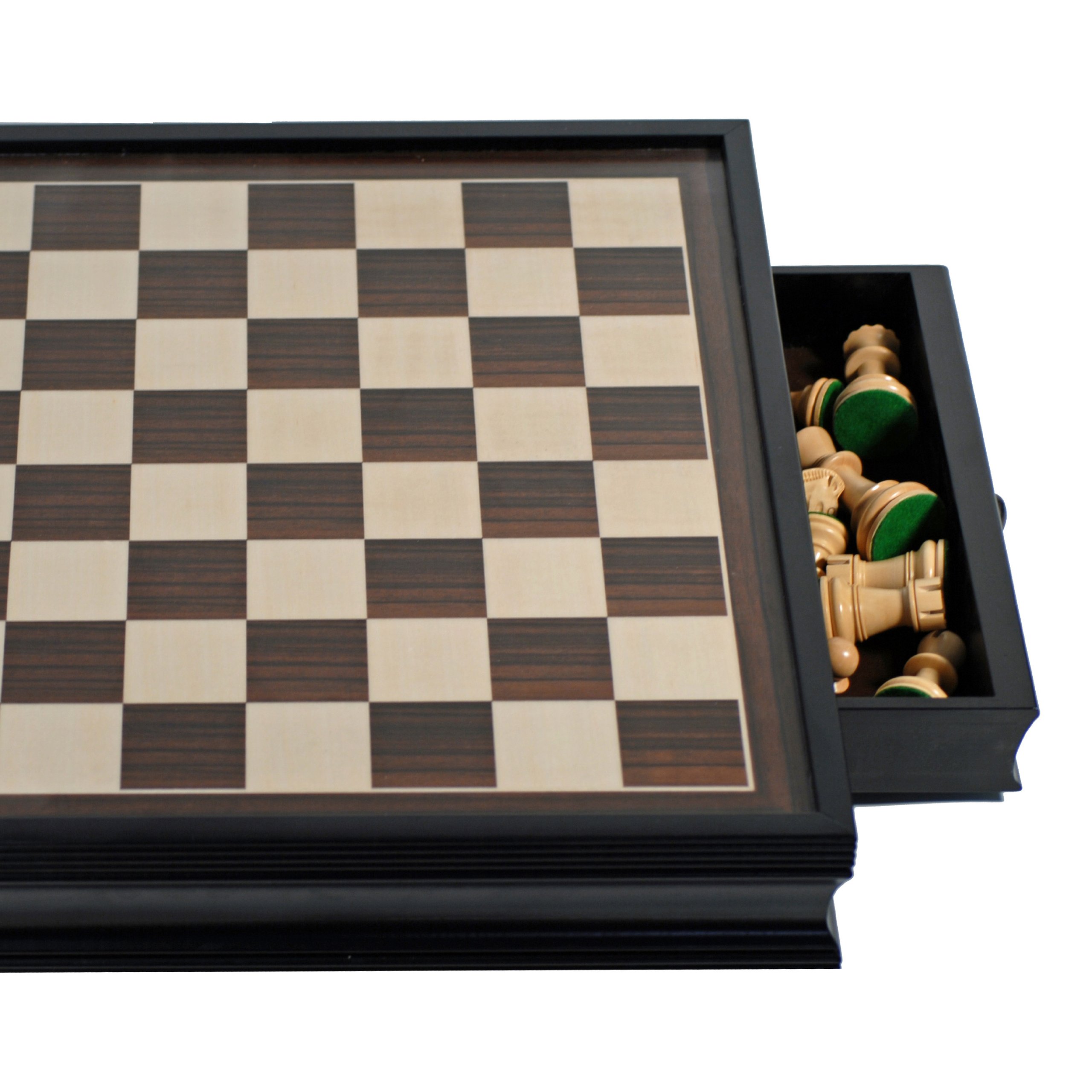 Premium English Chess Set with Pullout Storage Drawers - 19 Inch Wooden Chess Board for Adults & Kids - Perfect for Home, Office, and Travel Game Nights