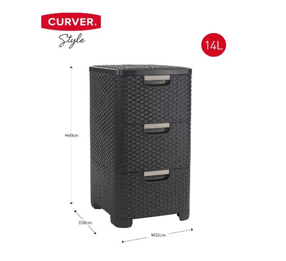 Rattan Style 3-Drawer Storage Cabinet - Natural Woven Wicker Dresser for Bedroom, Living Room & Office Organization
