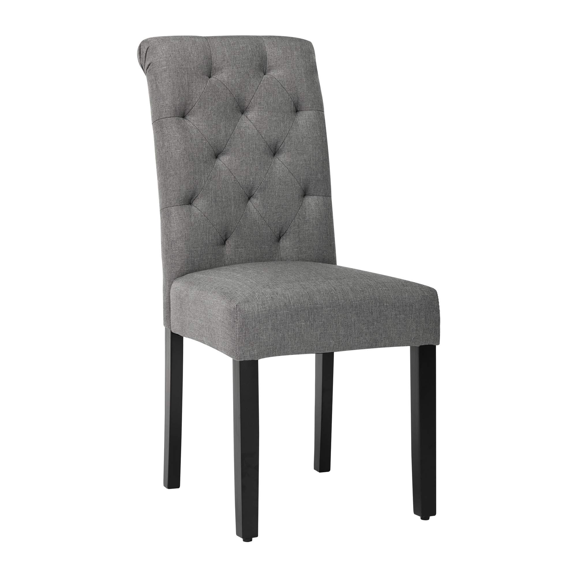 NOBPEINT Modern Fabric Dining Chairs with Sturdy Wood Legs - Set of 2 Gray Kitchen Chairs for Dining Room, Breakfast Nook, and Small Space Decor