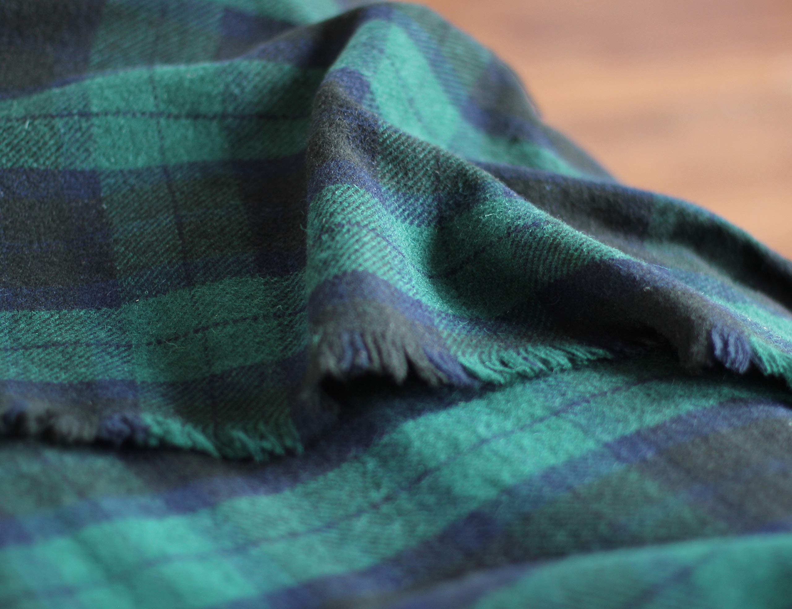 Premium Black Watch Wool Blanket - Soft & Warm Tartan Plaid Throw for Winter - Cozy Home Decor, Cabin, Camping & Travel Accessories
