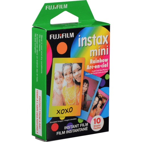 Fujifilm Instax Mini Rainbow Film - 10 Sheets Pack for Instant Camera - Perfect for Parties, Travel & DIY Photo Albums