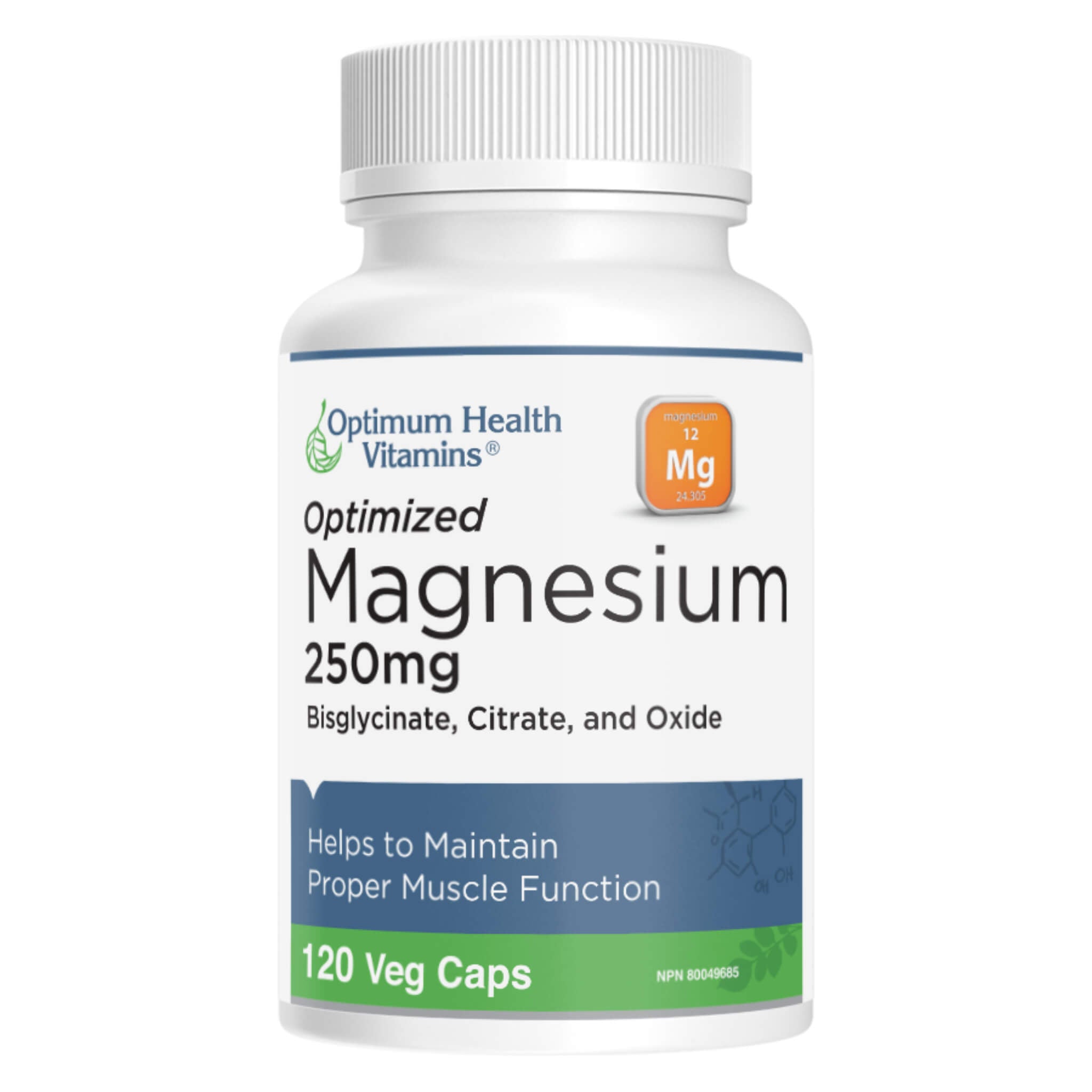 Premium 250mg Optimized Magnesium Supplement for Muscle Recovery, Sleep Support & Stress Relief - Vegan & Non-GMO