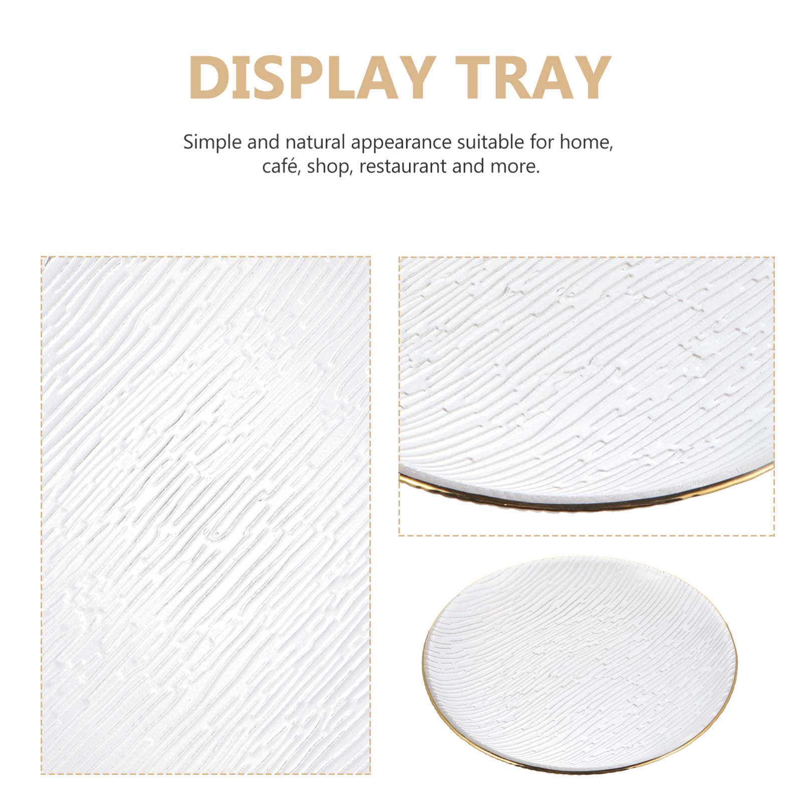 Japanese Golden Trim Glass Salad Plates - Crystal Clear Dinnerware for Party & Restaurant Dining