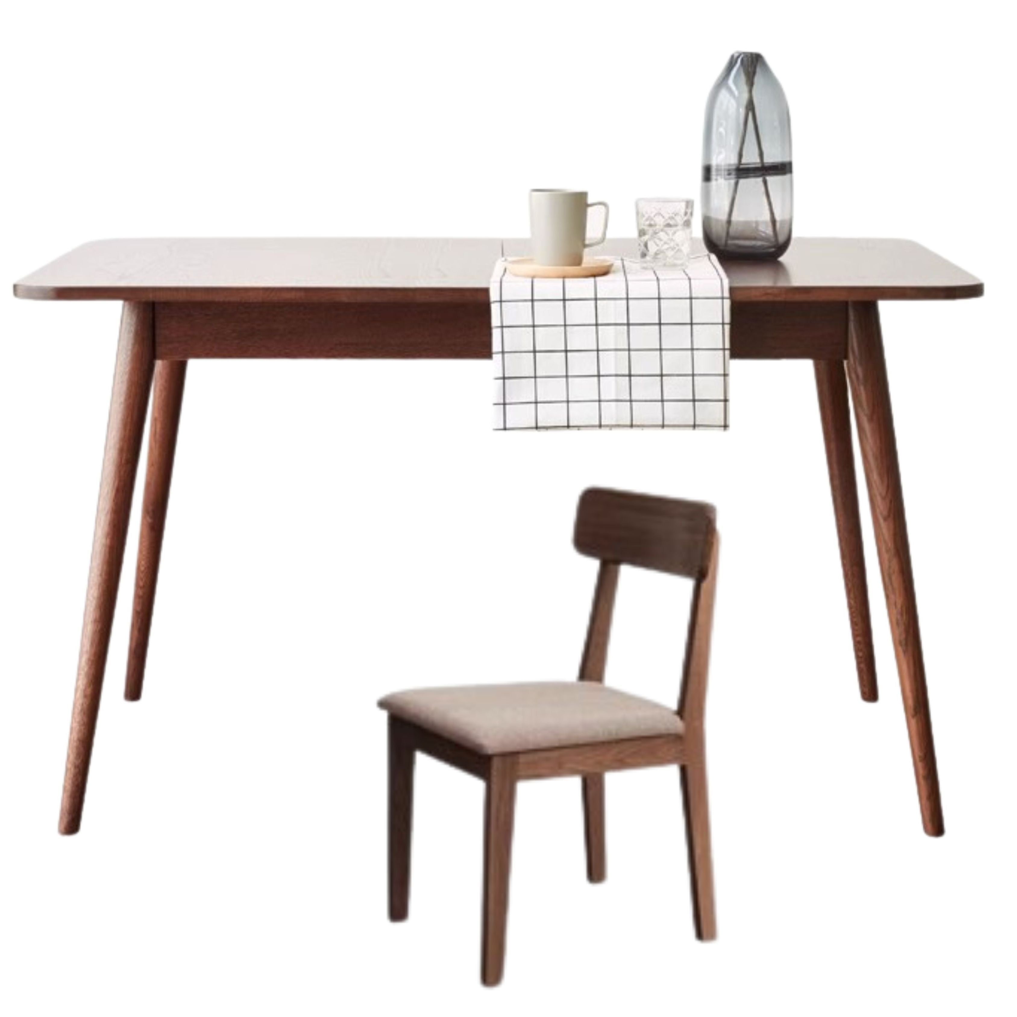 Solid Oak Wood Extendable Folding Dining Table - Space Saving Expandable Table for Small Spaces, Kitchen, Dining Room & Apartment Living