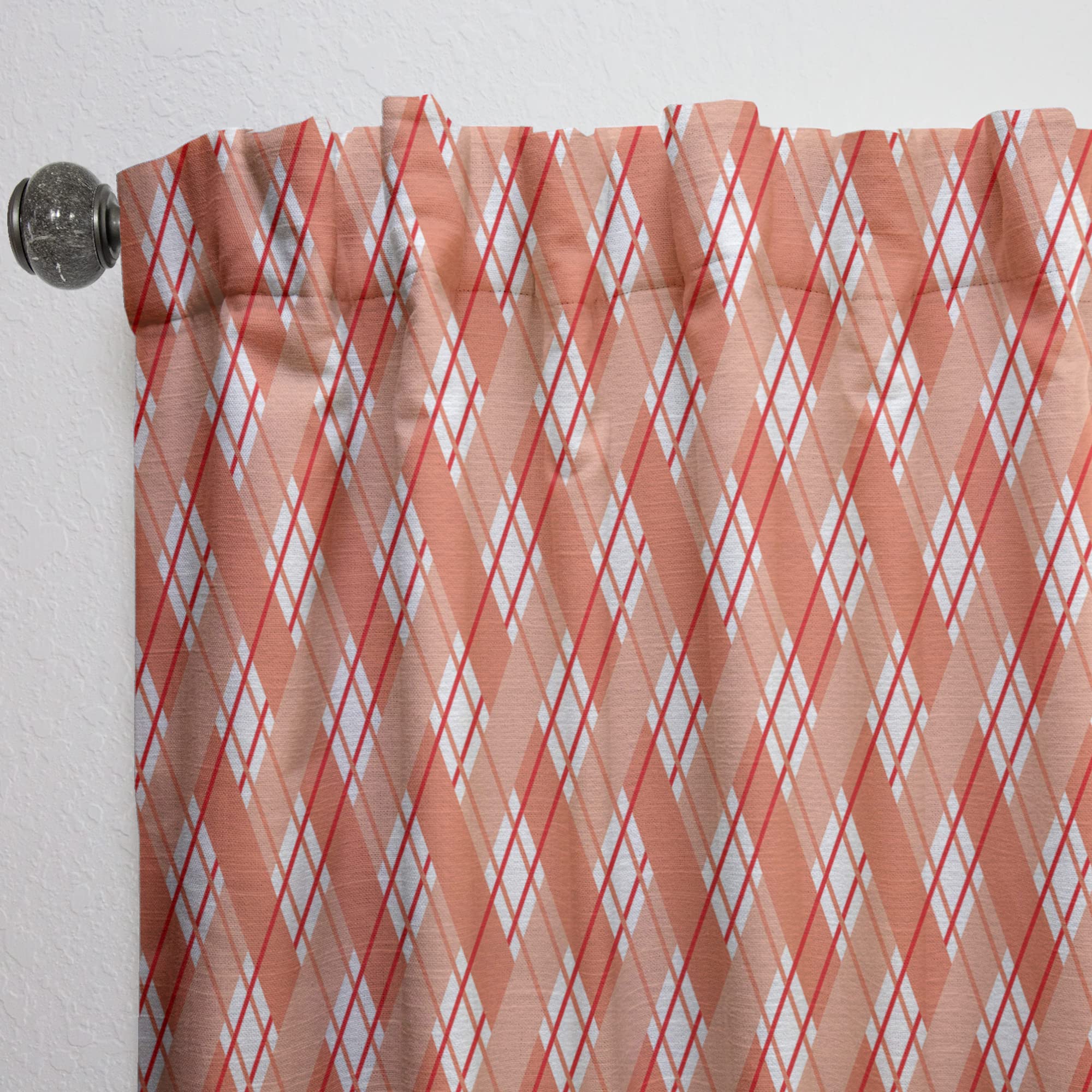 Retro Checkered Pattern Thermal Insulated Curtains - Single Panel 52x108 - Blackout Drapes for Bedroom & Living Room - Perfect for Home Decor, Privacy & Energy Efficiency