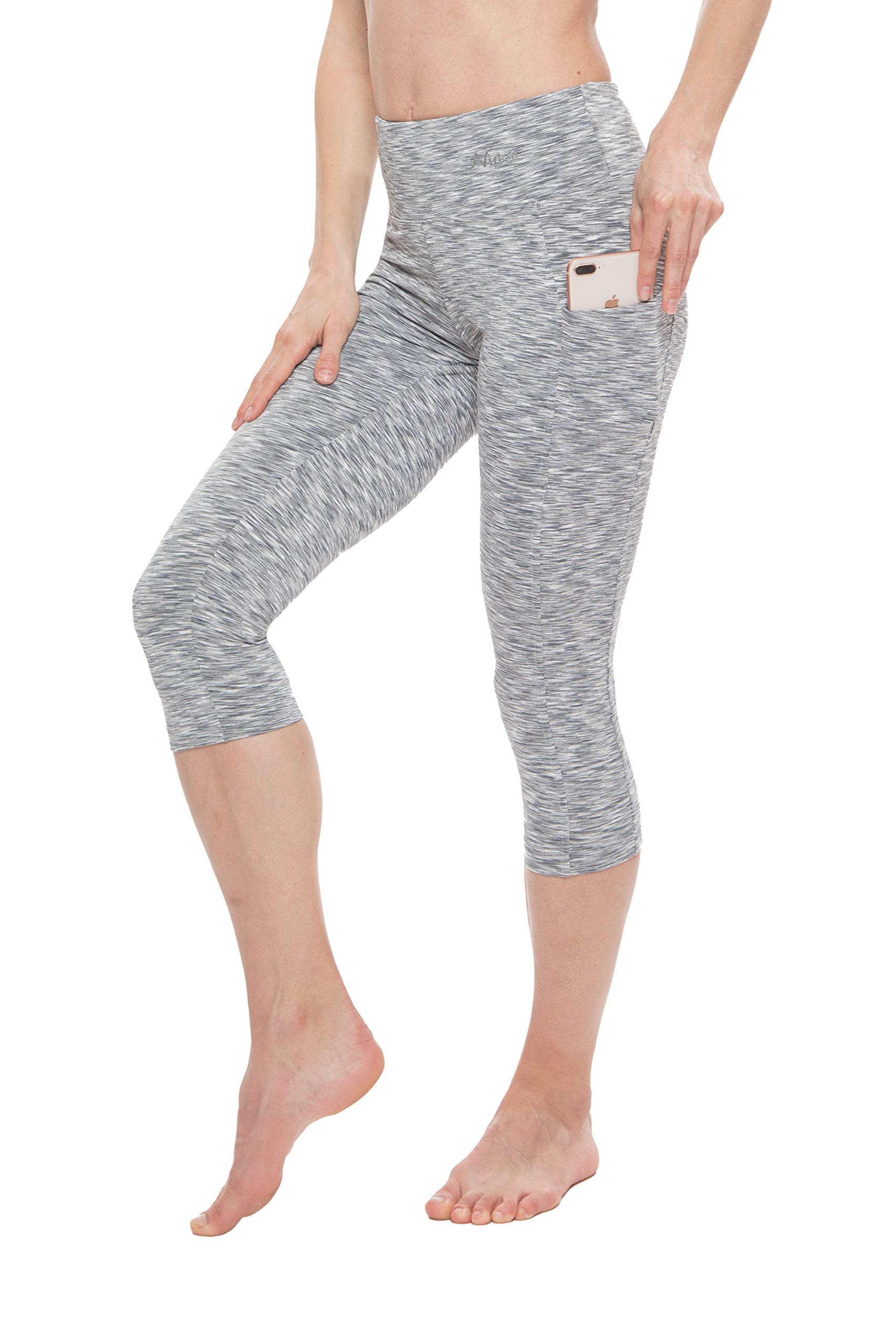 Breathable High Waisted Capri Leggings with Pockets for Women - Nirlon Workout Yoga Running Leggings | Perfect for Gym, Lounge & Travel