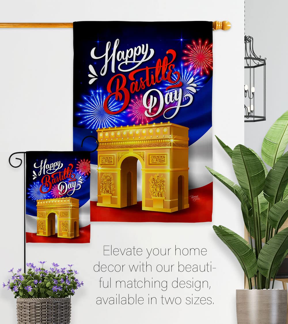 Bastille Day French Flag Set - Double-Sided Garden Decor for National Celebration