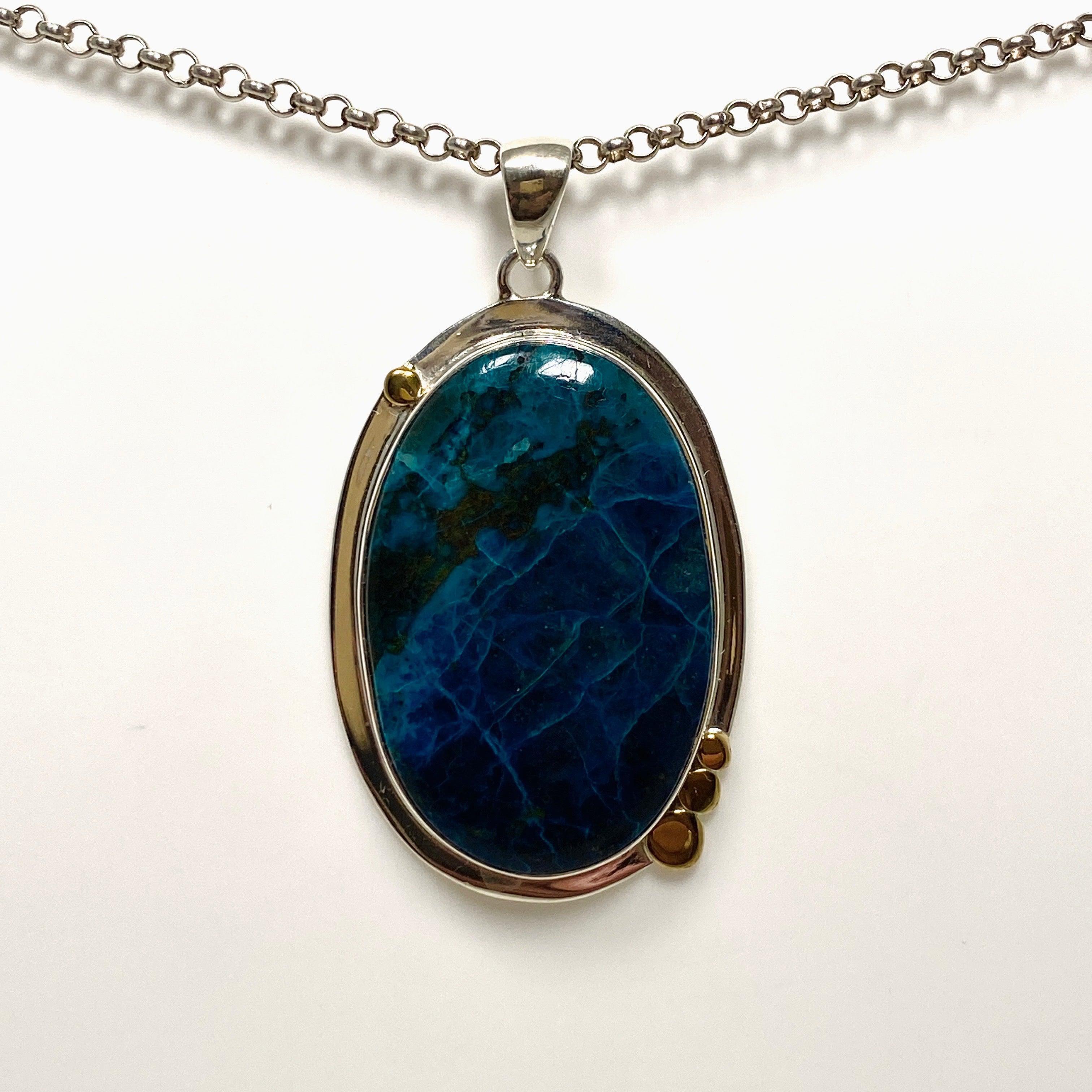 Shattuckite Oval Pendant Necklace - Handcrafted Gemstone Jewelry KPGJ4418 for Women, Gift for Her, Spiritual Healing & Meditation Accessory