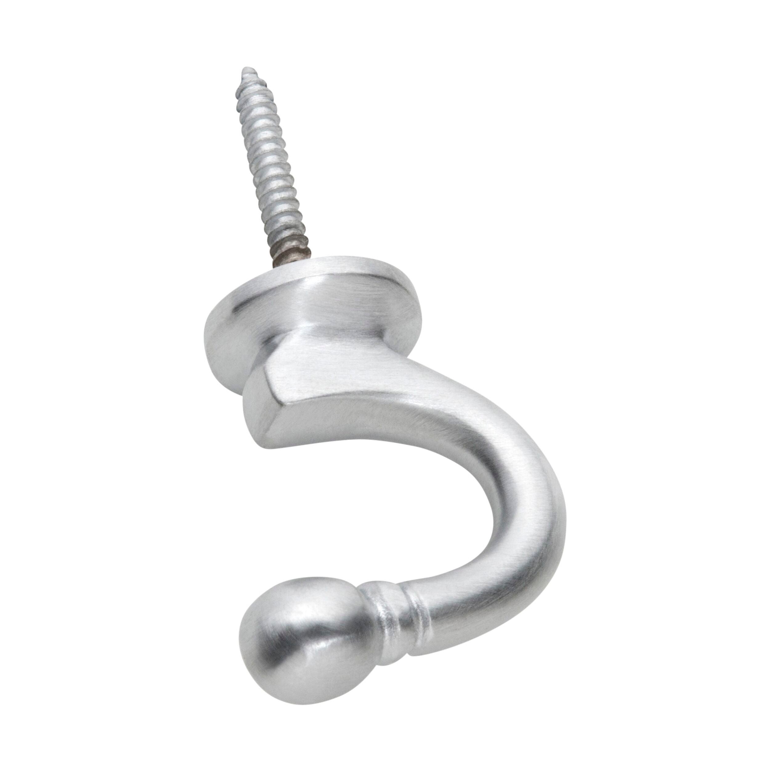 3904 Standard Satin Chrome Curtain Tie Back Hook - 45mm (P45mm) - Elegant Window Treatment Accessory for Living Room, Bedroom & Home Decor