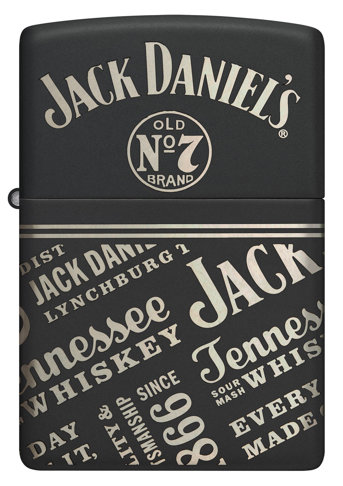 Jack Daniels Every Drop Design Laser 360 Regular Media Chrome Black Matte - Premium Whiskey Glass Set for Home Bar, Parties & Gifts