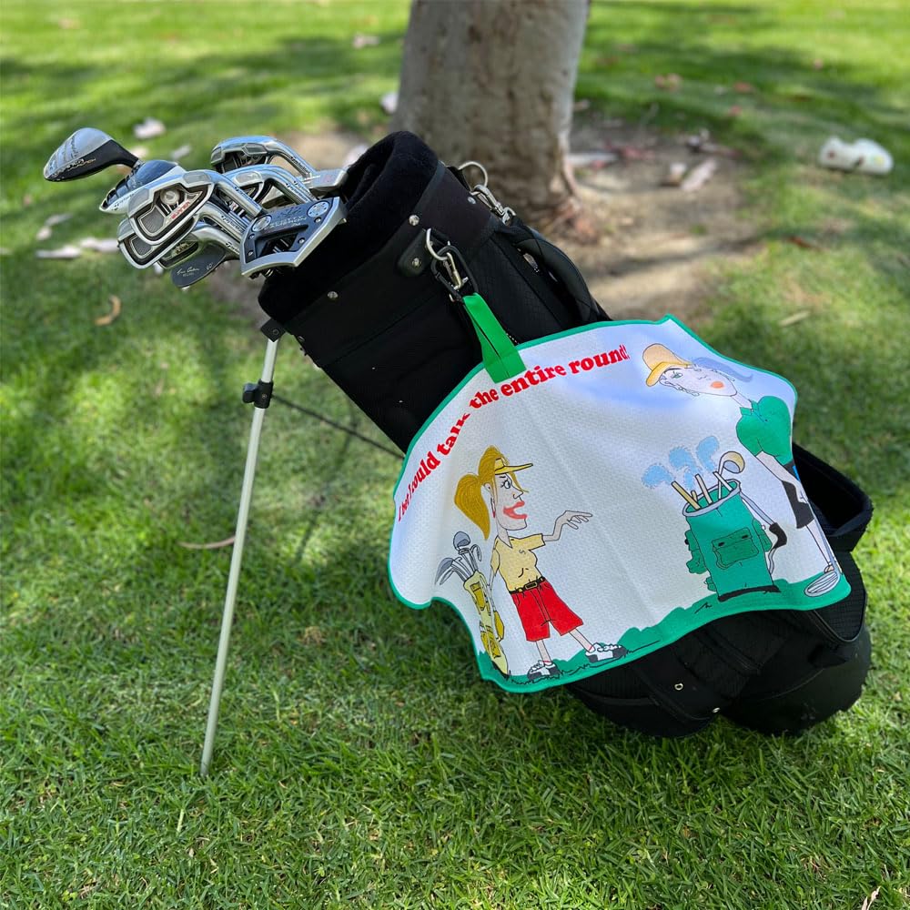 Funny Golf Towels for Women - Waffle Design with Humorous Sayings - Perfect for Golf Tournaments, Gifts & Club Events