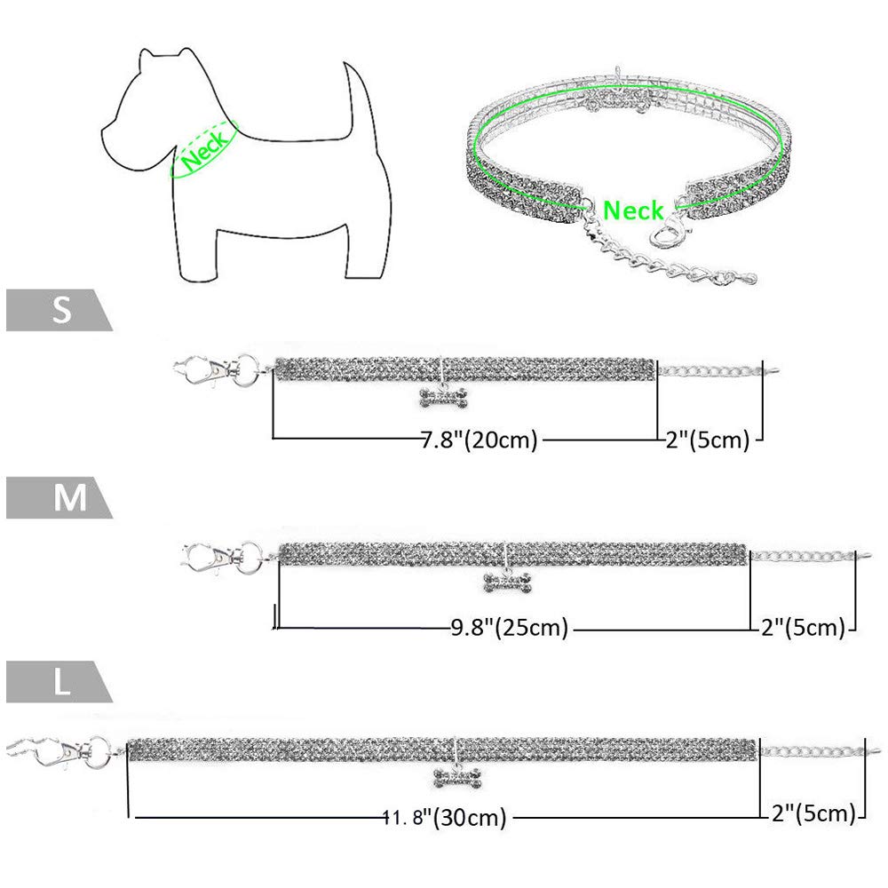 Sparkling Rhinestone Pet Collar for Cats & Dogs - Adjustable Prince/Princess Jewelry with Heart Pendant | Perfect for Weddings, Parties & Special Occasions