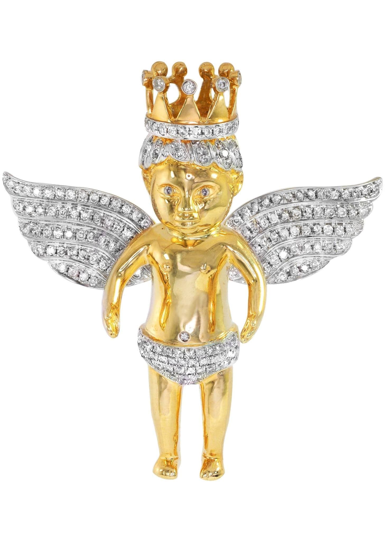 Diamond Angel Pendant Necklace - 30.22 Grams (1.07 oz) 2.56 Carats Genuine Diamond Jewelry - Perfect for Gifts, Anniversaries & Special Occasions