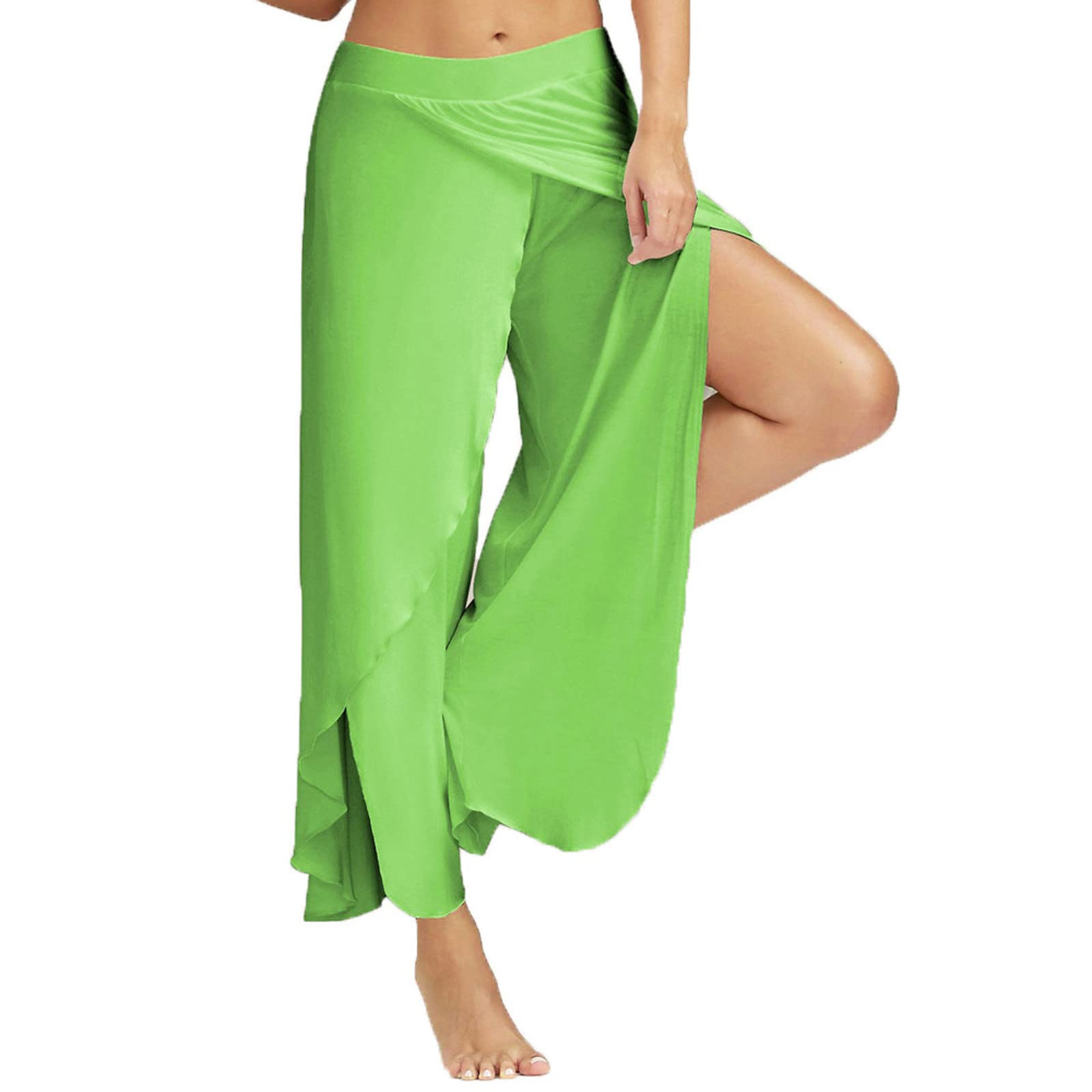Green Women's Summer & Fall Basic Pants - Sexy Flowy Sports & Gym Yoga Pants for Women (Size 3XL) - Perfect for Workouts, Running, Lounge & Casual Wear