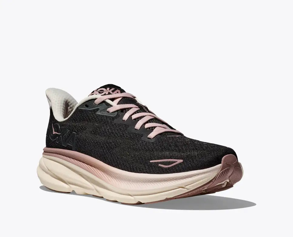 HOKA Women's Clifton 9 Running Shoes - Obsidian/Quartzite | Lightweight Cushioned Road Running Sneakers for Women | Perfect for Marathon Training, Jogging & Everyday Wear