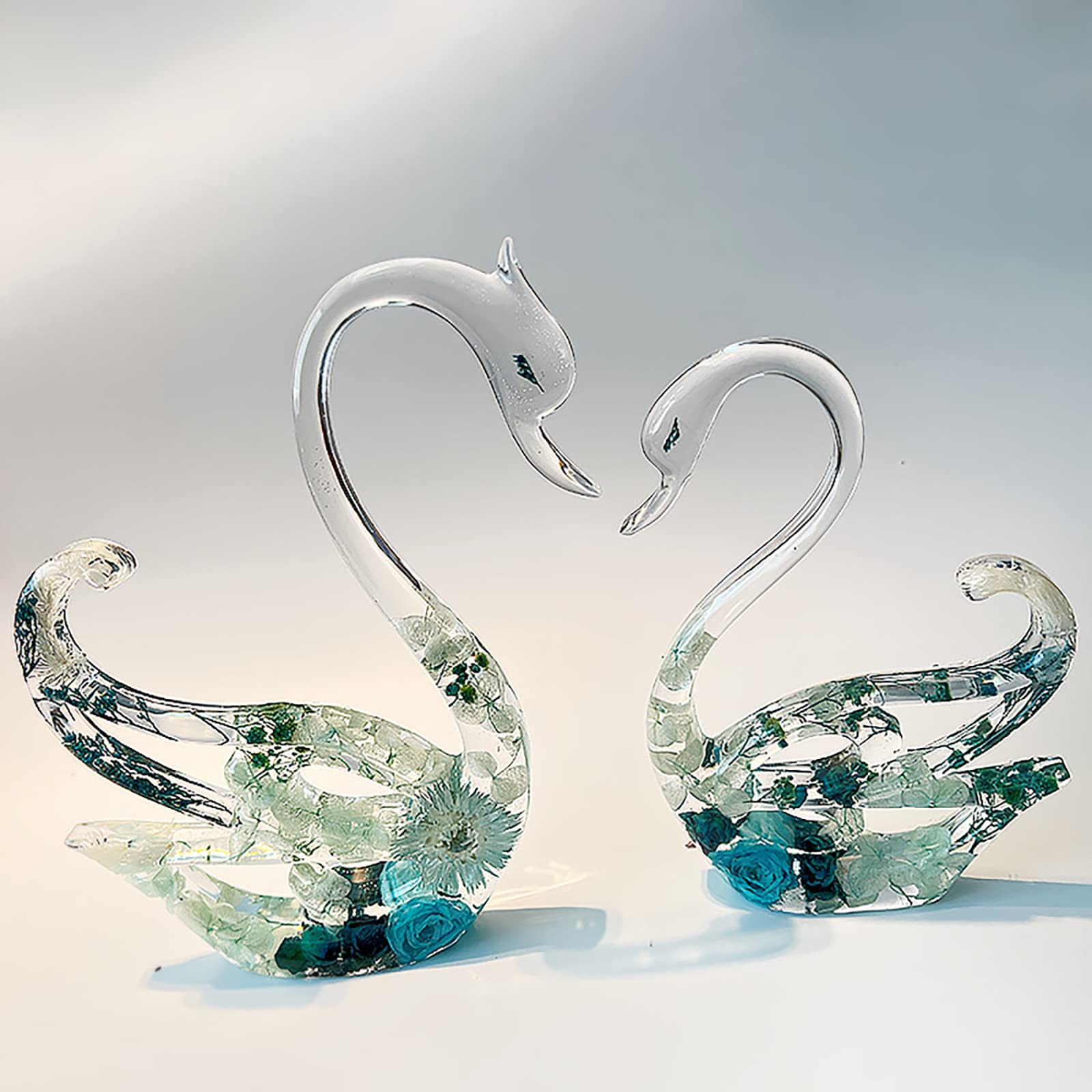 2 Pack Swan and Dragon Silicone Mold Set - 3D Resin Mold for Candle Making, Clay Crafts, Cake Decorating - DIY Home Decor, Wedding Favors, Party Supplies