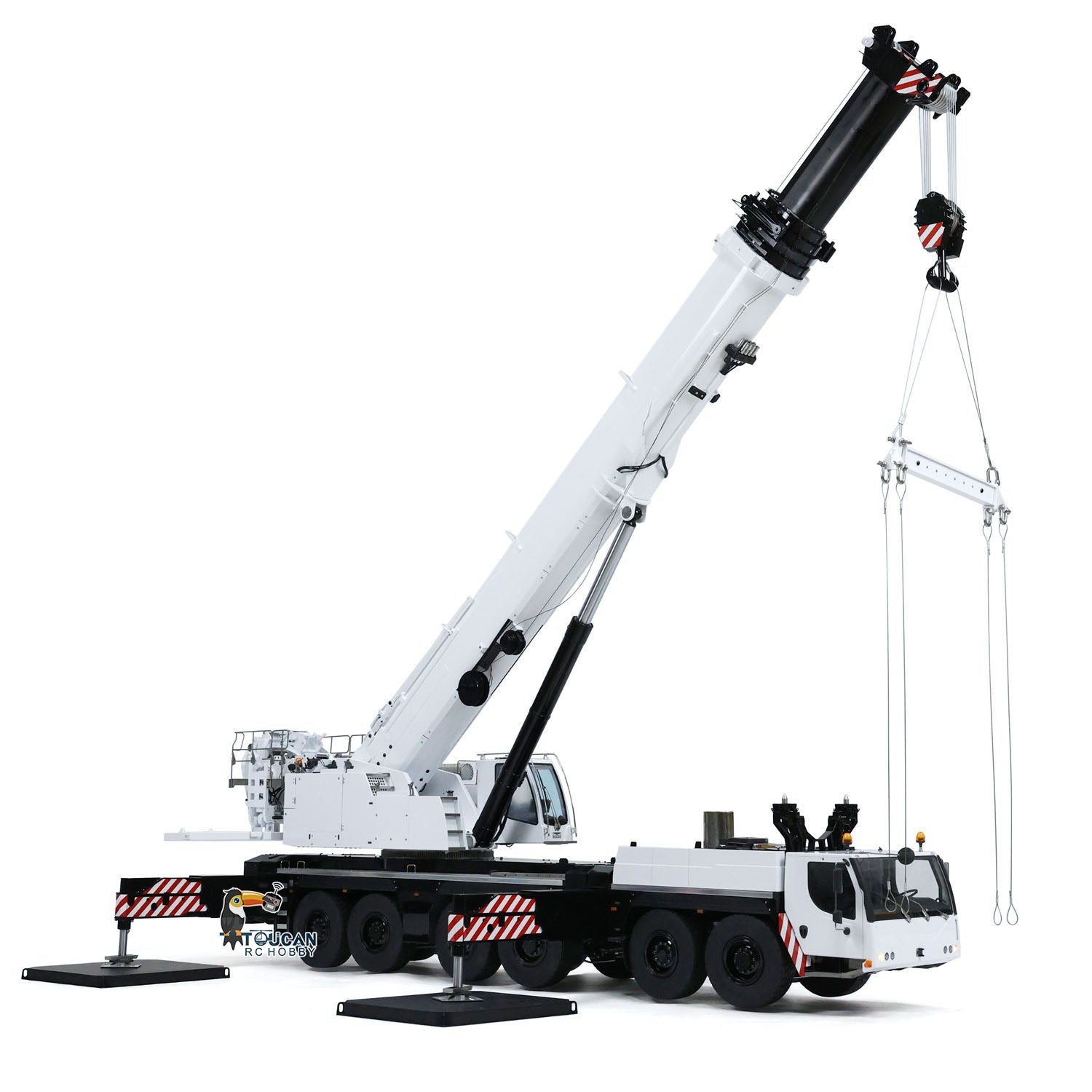 Eyewhale 1/14 Scale RC Hydraulic Mobile Crane Truck - Heavy Duty Construction Vehicle Model with FlySky PL18EV Remote Control - Perfect for Hobbyists, Collectors & Construction Enthusiasts