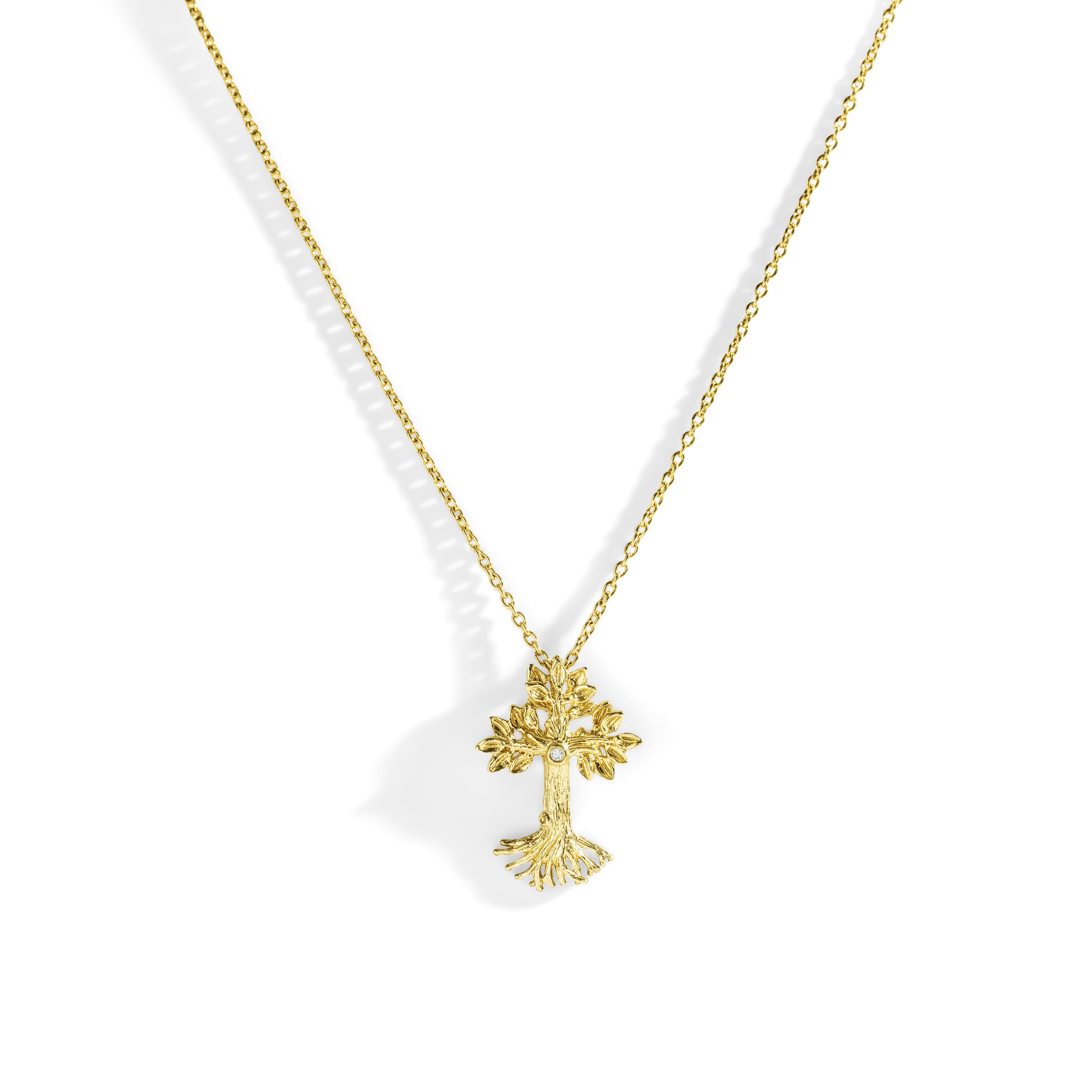 Armenian Tree of Life 25mm Cross Pendant Necklace with Diamonds - Elegant Religious Jewelry for Women, Perfect for Baptism, Wedding & Everyday Wear