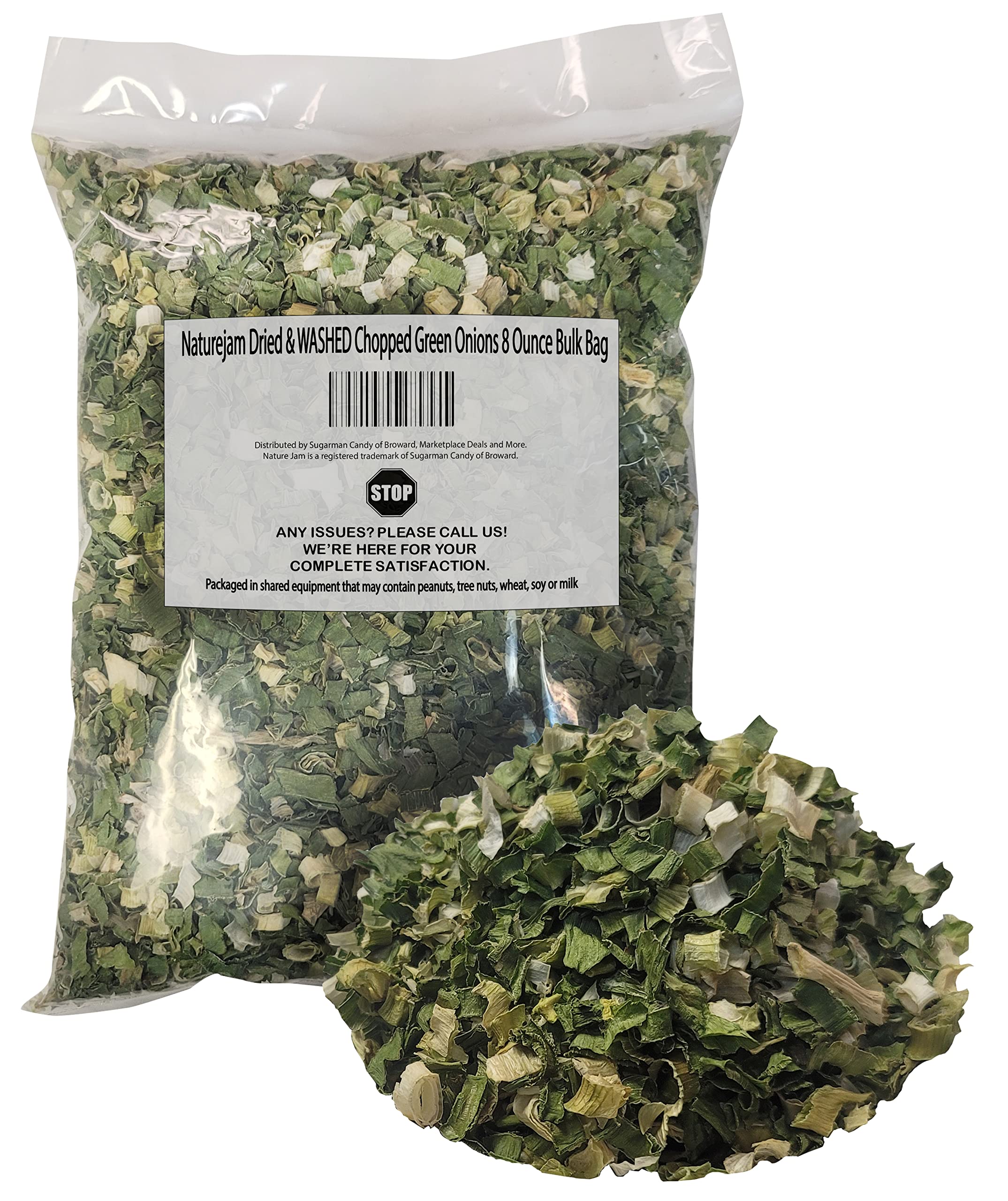 Naturejam Dried & Washed Chopped Green Onions 8 Ounce Bulk Bag - 100% Dehydrated Scallions, Single Ingredient | Perfect for Soups, Salads, and Asian Cuisine