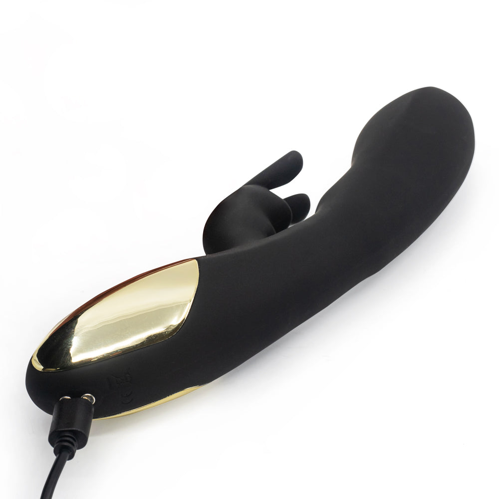 Adam & Eve The Midnight Rabbit Vibrator - Powerful Dual Stimulation for Women, Rechargeable Waterproof Silicone Massager - Perfect for Couples & Solo Play, Gifts for Her