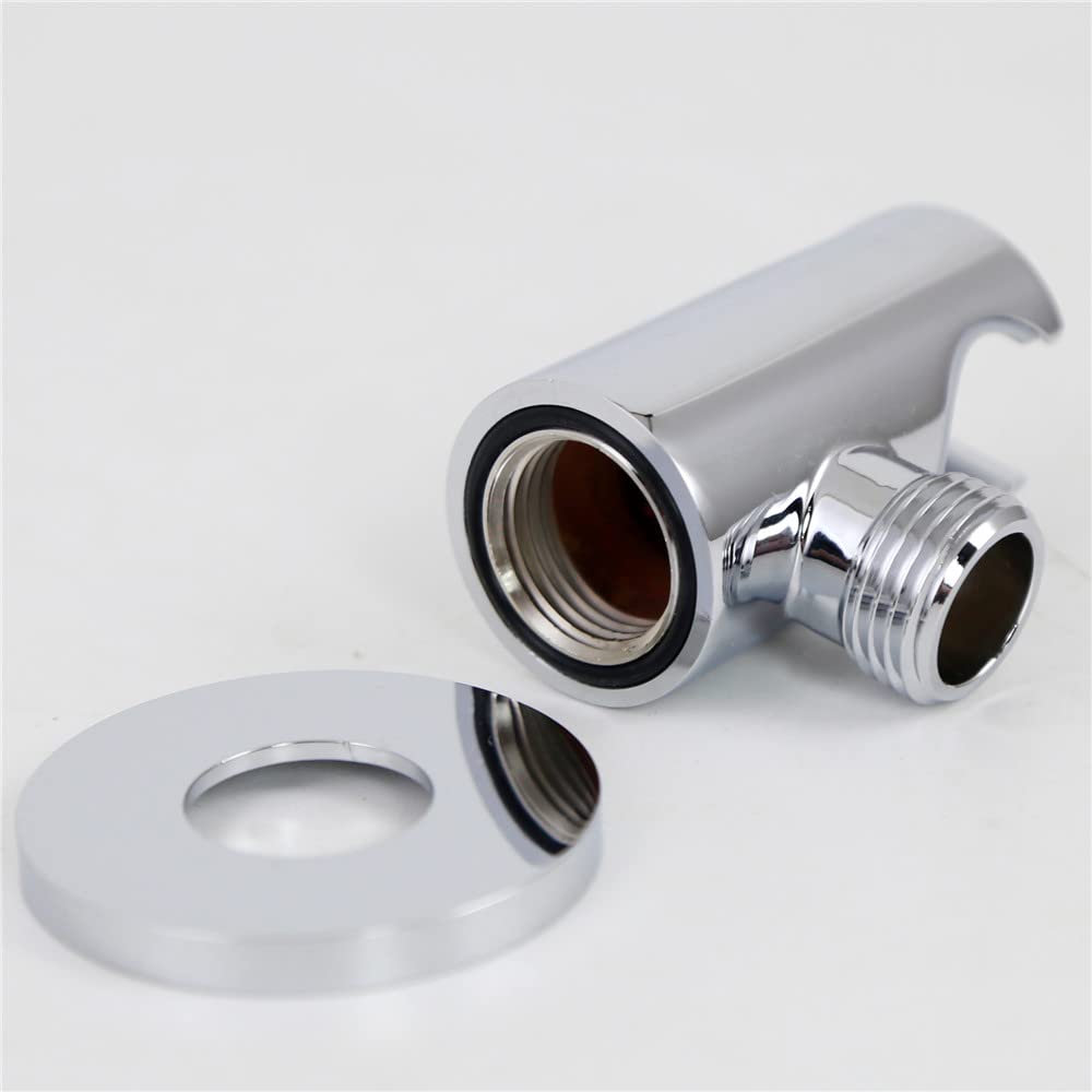Handheld Shower Head Holder with Hose Connector - Wall Mount Shower Wand Bracket, 1/2