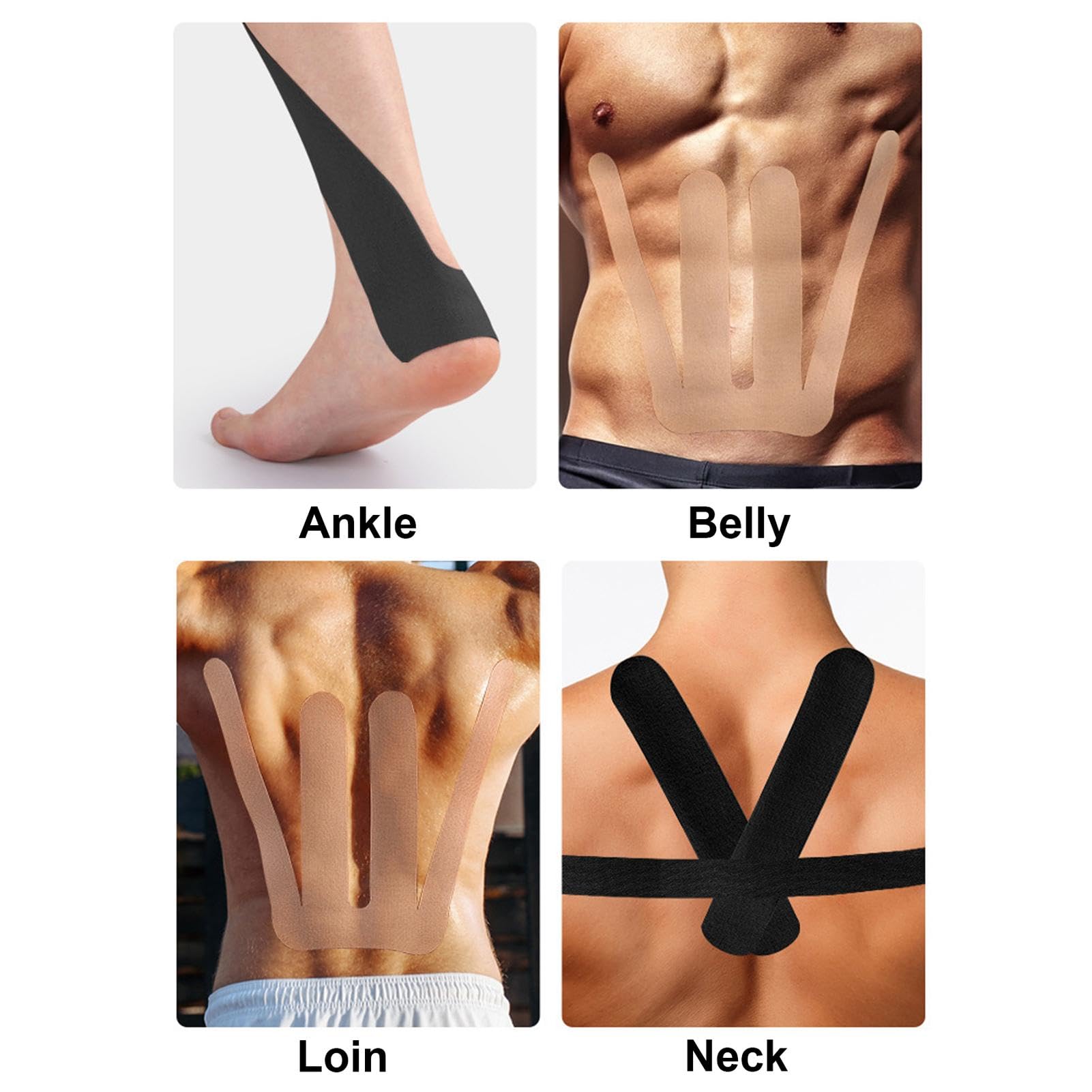Elastic Sports Tape for Knees, Shoulders, Wrists & Ankles - Breathable Muscle Support Tape for Athletes & Active Lifestyles | Ideal for Running, Gym Workouts, Basketball & Injury Recovery